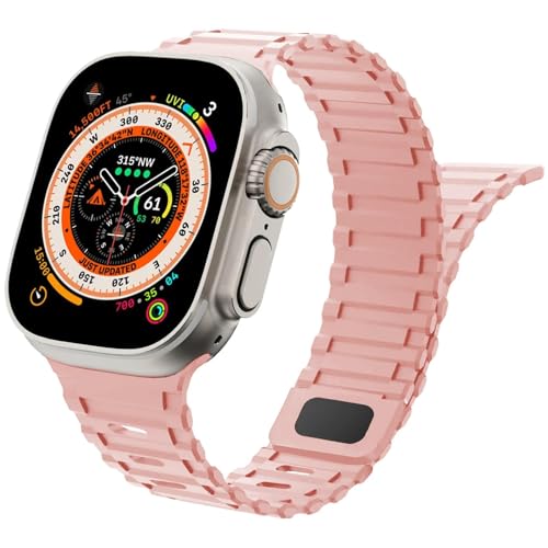 Magnet Sportarmband für Apple Watch Armband 40mm 41mm 38mm 44mm 45mm 42mm 46mm iWatch Armbänder Ultra/2 49mm Herren/Damen,Weiches Silikon Ersatz Band für Apfelband Series 10 9 8 7 6 5 4 3 2 se von Wowstrap