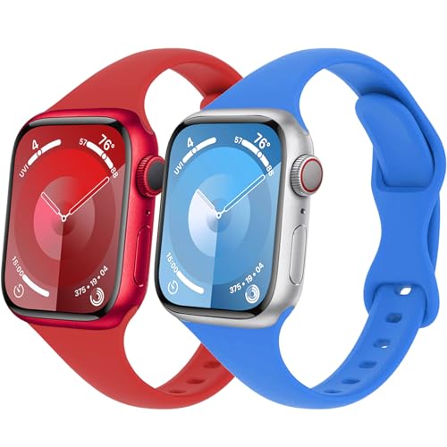 Schlank Sportarmband für Apple Watch Armband 44mm 45mm Ultra/2 49mm 40mm 41mm iWatch Armbänder 38mm 42mm 46mm Herren/Damen,Dünn Weich Silikon Band für Apfelband Series 10 9 8 7 6 5 4 3 2 Se 2nd Schlank Sportarmband für Apple Watch Armband 44mm 45mm Ultra/2 49mm 40mm 41mm iWatch Armbänder 38mm 42mm 46mm Herren/Damen,Dünn Weich Silikon Band für Apfelband Series 10 9 8 7 6 5 4 3 2 Se 2nd von Wowstrap