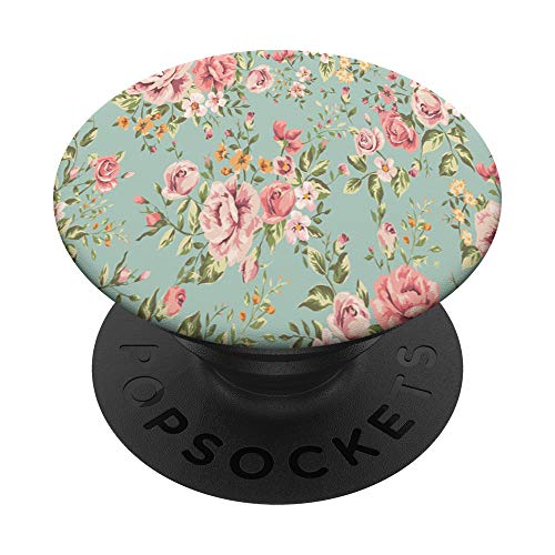 Blumen Floral Pattern Rose Flowers with Mint Green PopSockets mit austauschbarem PopGrip Blumen Floral Pattern Rose Flowers with Mint Green PopSockets mit austauschbarem PopGrip von Wowtastic!