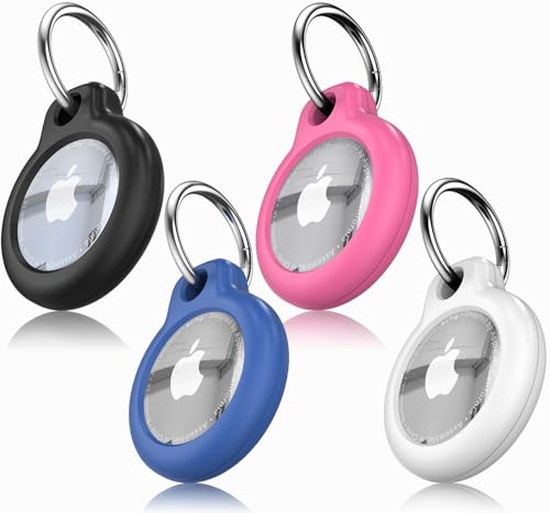 Apple Airtag-Hülle mit Schlüsselanhänger, Hart-PC, Anti-Drop-Airtag-Schlüsselanhänger für Airtags, Airtag-Gerät, Zubehör für GPS-Artikelfinder, 4 Farben, 4 Stück Apple Airtag-Hülle mit Schlüsselanhänger, Hart-PC, Anti-Drop-Airtag-Schlüsselanhänger für Airtags, Airtag-Gerät, Zubehör für GPS-Artikelfinder, 4 Farben, 4 Stück von Wowwat