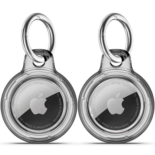 Wasserdichte Airtags-Halterung, 2 Stück, mit Apple Air-Tag-Schlüsselanhänger, harte PC-Hülle, stoßfest und kratzfest, Airtag-Zubehör für Hund, Autoschlüssel, Gepäck, transparent schwarz Wasserdichte Airtags-Halterung, 2 Stück, mit Apple Air-Tag-Schlüsselanhänger, harte PC-Hülle, stoßfest und kratzfest, Airtag-Zubehör für Hund, Autoschlüssel, Gepäck, transparent schwarz von Wowwat