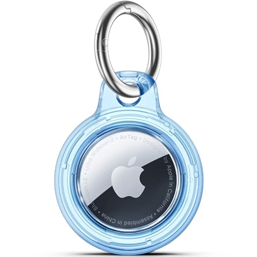 Wasserdichte Airtags-Halterung mit Apple-Airtags-Schlüsselanhänger, harte PC-Hülle, kratzfest und stoßfest, Airtags-Zubehör für Hund, Autoschlüssel, Gepäck, transparent blau Wasserdichte Airtags-Halterung mit Apple-Airtags-Schlüsselanhänger, harte PC-Hülle, kratzfest und stoßfest, Airtags-Zubehör für Hund, Autoschlüssel, Gepäck, transparent blau von Wowwat