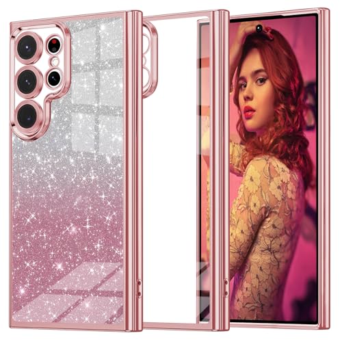 Glitzer Handyhülle für Samsung Galaxy S24 Ultra Hülle, Ultra Dünn Glänzend Pailletten Stoßfest S24 Ultra Hülle, Luxus Galvanik Frauen/Mädchen TPU Bumper Schutzhülle für S24 Ultra Hülle (Rosa) Glitzer Handyhülle für Samsung Galaxy S24 Ultra Hülle, Ultra Dünn Glänzend Pailletten Stoßfest S24 Ultra Hülle, Luxus Galvanik Frauen/Mädchen TPU Bumper Schutzhülle für S24 Ultra Hülle (Rosa) von Woxidzyx