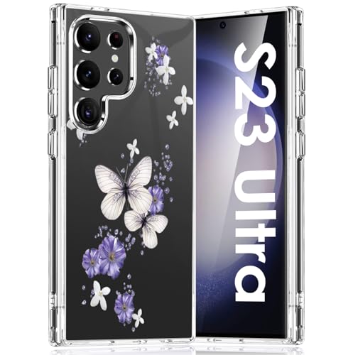 Handyhülle für Samsung Galaxy S23 Ultra Hülle Soft Silikon TPU Blumen Galaxy S23 Ultra Hülle Schutzhülle Dünne Weiche Schmetterlings Muster Transparent Clear Hülle für Samsung S23 Ultra 5G Case (D) Handyhülle für Samsung Galaxy S23 Ultra Hülle Soft Silikon TPU Blumen Galaxy S23 Ultra Hülle Schutzhülle Dünne Weiche Schmetterlings Muster Transparent Clear Hülle für Samsung S23 Ultra 5G Case (D) von Woxidzyx