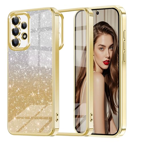 Woxidzyx Glitzer Handyhülle für Samsung Galaxy A53 5G Hülle, Ultra Dünn Glänzend Pailletten Stoßfest A53 5G Handyhülle, Luxus Galvanik Frauen/Mädchen TPU Bumper Schutzhülle für A53 5G Hülle (Gold) Woxidzyx Glitzer Handyhülle für Samsung Galaxy A53 5G Hülle, Ultra Dünn Glänzend Pailletten Stoßfest A53 5G Handyhülle, Luxus Galvanik Frauen/Mädchen TPU Bumper Schutzhülle für A53 5G Hülle (Gold) von Woxidzyx