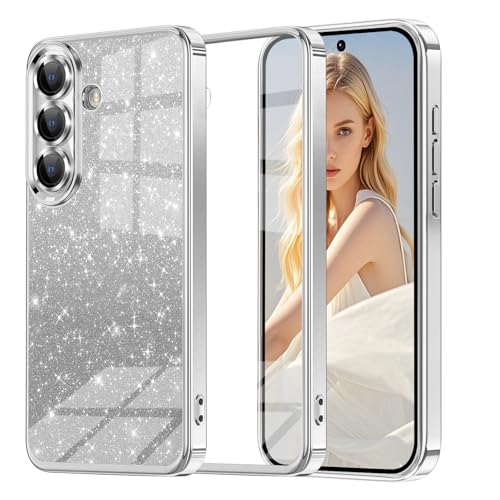 Woxidzyx Glitzer Handyhülle für Samsung Galaxy A55 5G Hülle, Ultra Dünn Glänzend Pailletten Stoßfest A55 5G Handyhülle, Luxus Galvanik Frauen/Mädchen TPU Bumper Schutzhülle für A55 5G Hülle (Silber) Woxidzyx Glitzer Handyhülle für Samsung Galaxy A55 5G Hülle, Ultra Dünn Glänzend Pailletten Stoßfest A55 5G Handyhülle, Luxus Galvanik Frauen/Mädchen TPU Bumper Schutzhülle für A55 5G Hülle (Silber) von Woxidzyx