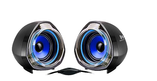 Woxter Big Bass 70 Blue - PC-Lautsprecher, Lautstärkeregler, Gaming, 15W Leistung und USB-Anschlüsse 3,5mm. Ideal für PC/Smartphones und Spielekonsolen, schwarz-blau von Woxter