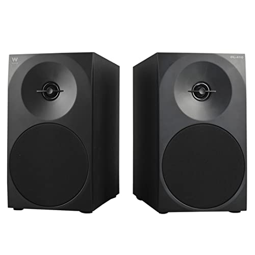 Woxter Dynamic Line 2.0 Stereo-Lautsprecher (mit 150W Leistung angetrieben, Holz, 4, Woofer, 2 Hochtöner, 3,5 mm, RCA, Bassreflex-Control (Lautstärke, Höhen, Bass), Farbe schwarz DL-410 Black Única von Woxter