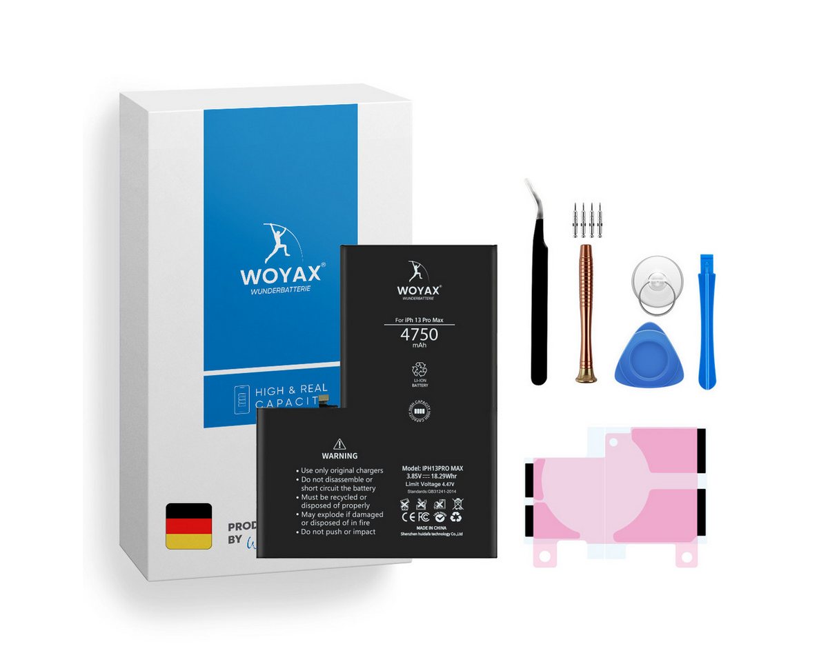 Woyax Woyax iPhone 13 Pro Max Akku 4750 mAh Hohe Kapazität ohne Dichtung Handy-Akku 4750 mAh von Woyax