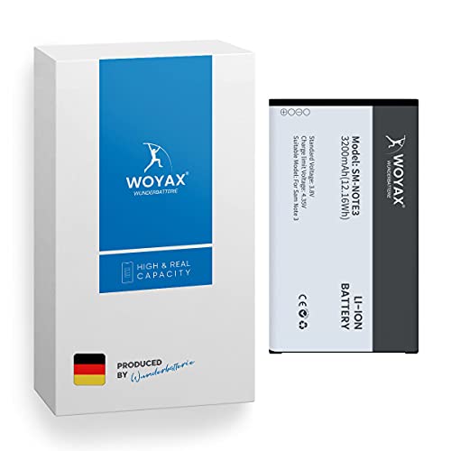 Woyax Wunderbatterie® Akku für Samsung Galaxy Note 3, Ersatzakku Leistungsstärker / N9000 / N9002 / N9005 / EB-B800BEBECWW von Woyax