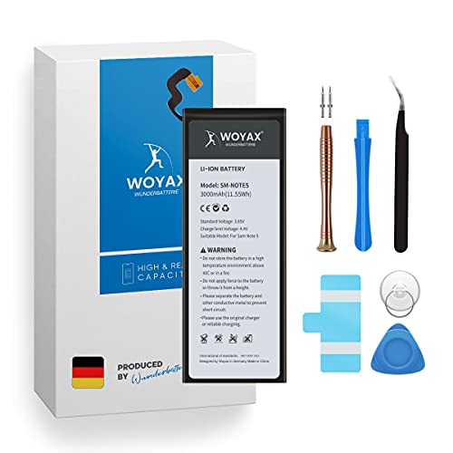 Woyax Wunderbatterie® Akku für Samsung Galaxy Note 5, Reale Kapazität Ersatzakku/EB-BN920ABE von Woyax