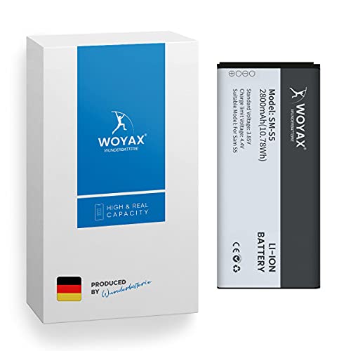 Woyax Wunderbatterie® Akku für Samsung Galaxy S5, Ersatzakku für einfachen Austausch mit Anleitung bei defekter Batterie I9600/ G900/ EB-BG900BBC von Woyax