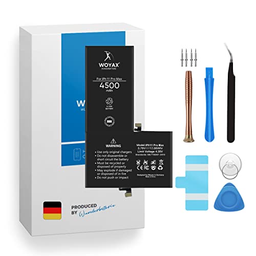 Woyax Wunderbatterie® Akku für iPhone 11 Pro Max | 4500mAh hoher Kapazität, Kompatibel mit iPhone 11 Pro Max von Woyax