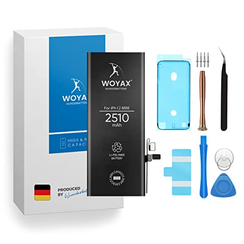 Woyax Wunderbatterie® Akku für iPhone 12 Mini | 2510mAh hoher Kapazität, Kompatibel mit iPhone 12 Mini von Woyax