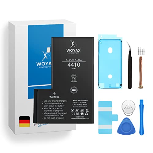 Woyax Wunderbatterie® Akku für iPhone 12 Pro Max | 4410mAh hoher Kapazität, Kompatibel mit iPhone 12 Pro Max von Woyax