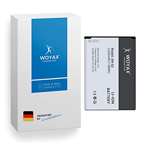 Woyax Wunderbatterie Akku für Samsung Galaxy S3, Reale Kapazität Ersatzakku / S3 Neo/Grand Neo/Grand Duos/EB-L1G6LLU von Woyax