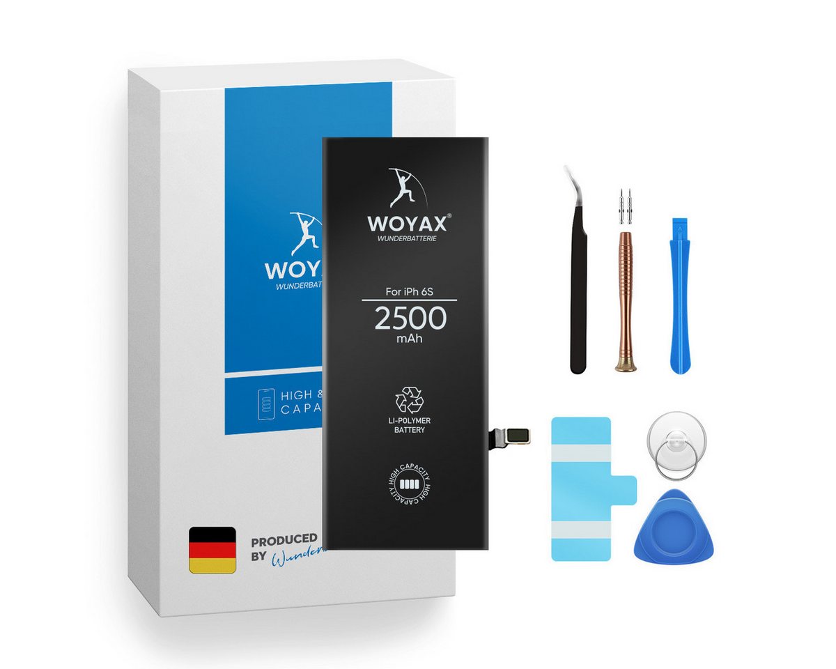 Woyax Wunderbatterie Akku für iPhone 6S 2500 mAh Hohe Kapazität Ersatzakku Handy-Akku 2500 mAh (3.82 V) von Woyax