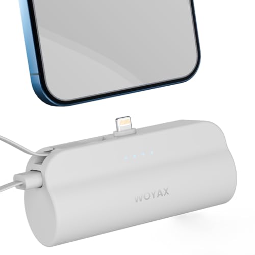 Woyax iPhone Stecker Mini Powerbank 5000mAh mit internem Type-C-Kabel - Weiß Woyax iPhone Stecker Mini Powerbank 5000mAh mit internem Type-C-Kabel - Weiß von Woyax