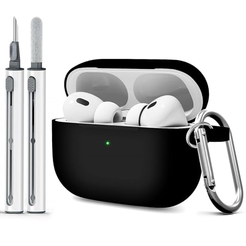Woyinger AirPods Pro Schutzhülle mit Reinigungsset, weiche Silikon-Schutzhülle für Apple AirPod Pro 1./2. Generation, AirPods Pro/Pro 2, Zubehör mit Schlüsselanhänger, Schwarz Woyinger AirPods Pro Schutzhülle mit Reinigungsset, weiche Silikon-Schutzhülle für Apple AirPod Pro 1./2. Generation, AirPods Pro/Pro 2, Zubehör mit Schlüsselanhänger, Schwarz von Woyinger