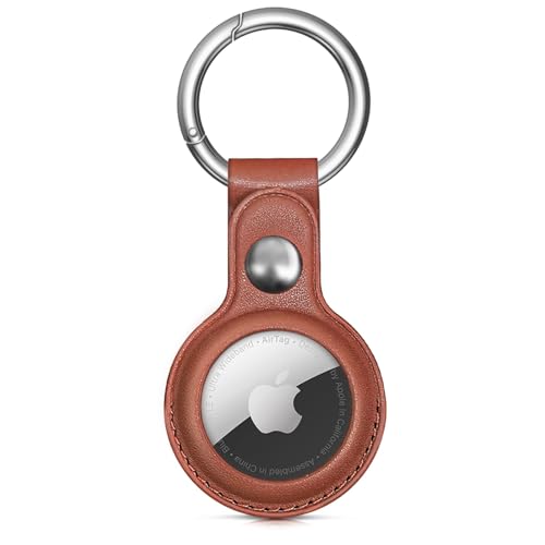 Woyinger Airtag-Schlüsselanhänger für Apple Airtags, schützende Leder-Airtag-Hülle, Tracker-Abdeckung mit Airtag-Halter, Airtag-Schlüsselanhänger, kompatibel mit Apple AirTag-Hundehalsband, Braun Woyinger Airtag-Schlüsselanhänger für Apple Airtags, schützende Leder-Airtag-Hülle, Tracker-Abdeckung mit Airtag-Halter, Airtag-Schlüsselanhänger, kompatibel mit Apple AirTag-Hundehalsband, Braun von Woyinger