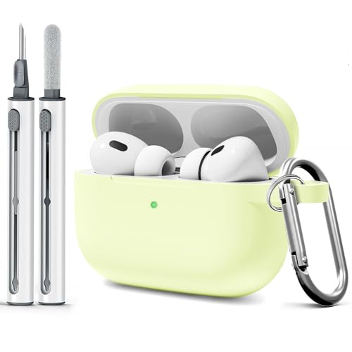 Woyinger AirPods Pro Schutzhülle mit Reinigungsset, weiche Silikon-Schutzhülle für Apple AirPod Pro 1./2. Generation, AirPods Pro/Pro 2, Zubehör mit Schlüsselanhänger, leuchtet grün Woyinger AirPods Pro Schutzhülle mit Reinigungsset, weiche Silikon-Schutzhülle für Apple AirPod Pro 1./2. Generation, AirPods Pro/Pro 2, Zubehör mit Schlüsselanhänger, leuchtet grün von Woyinger