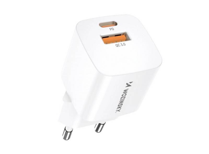 Wozinsky 20W USB-C / USB-A Wandladegerät - Weiß PD, QC 3.0 Schnelllade-Gerät von Wozinsky