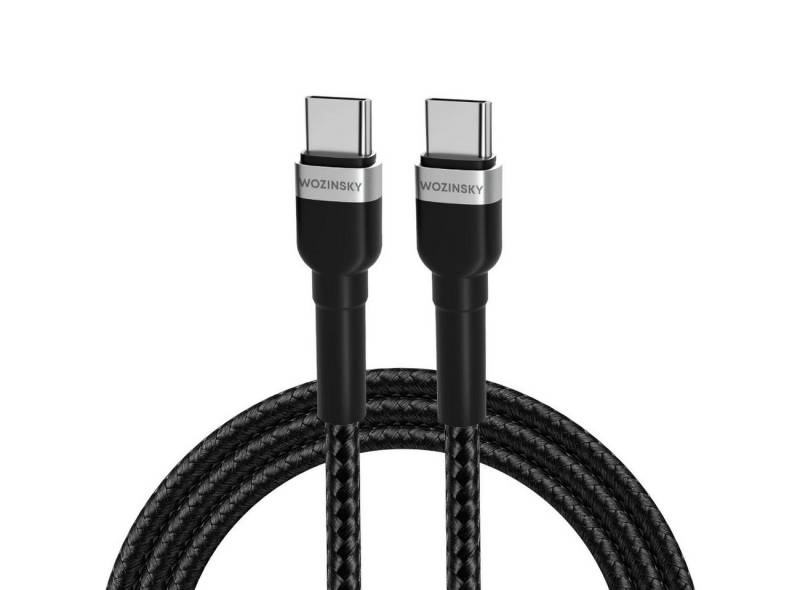 Wozinsky Ladekabel/Datenkabel USB-C / USB-C PD 65W Kabel - Schwarz Smartphone-Kabel, (200 cm) von Wozinsky