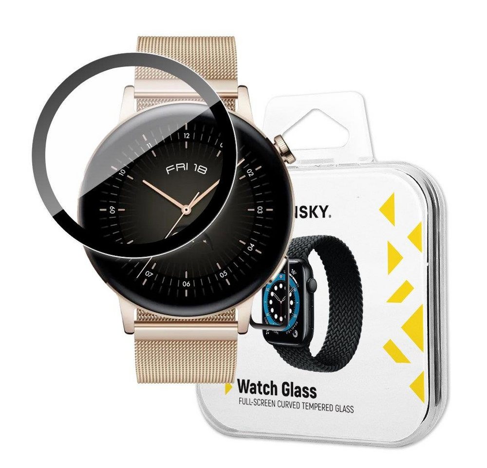 Wozinsky Schutzglas Full Glue Schwarz für Huawei Watch GT 3 (46mm), Displayschutzglas, 1 Stück von Wozinsky