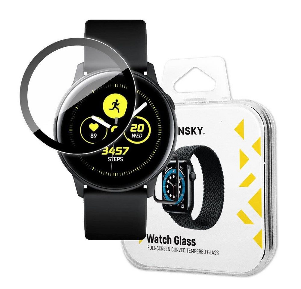 Wozinsky Schutzglas Full Glue Schwarz für Samsung Galaxy Watch Active, Displayschutzglas, 1 Stück von Wozinsky