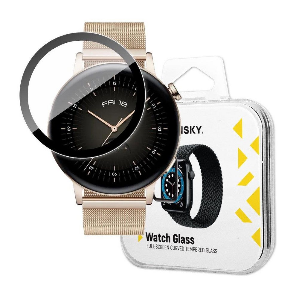 Wozinsky Schutzglas Full Glue für Huawei Watch GT 3 (42mm) Schwarz für Huawei Watch GT 3 (42mm), Displayschutzglas, 1 Stück von Wozinsky