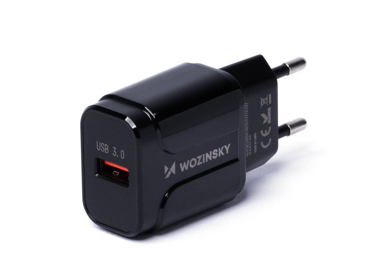 Wozinsky Wozinsky USB 3.0 Wandladegerät Handyladegerät Netzladegerät Schwarz Smartphone-Ladegerät (1-tlg) von Wozinsky