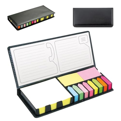 WPRO Großes Haftnotizen Set Tristan | 3 Formate | viele Farben – Notizblätter – Haftstreifen Papier/Spender Box – Geschenk von Wpro