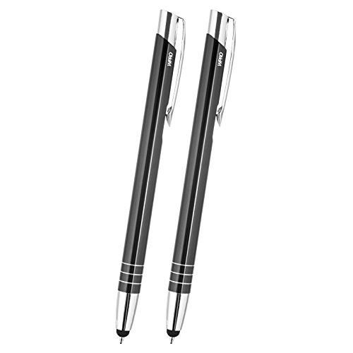 Wpro Toccara - Kugelschreiber & Eingabe-Stift 2in1 2-Stück Set - Smartphone & Tablet dünne 3D Touch-screen Stylus-Pen Spitze schwarz von Wpro