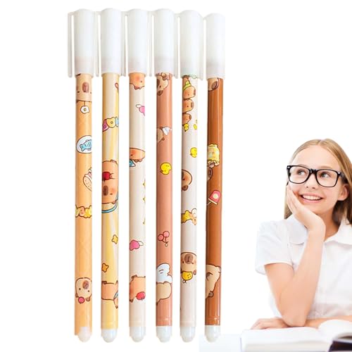 Wpsagek Löschbarer Stift, löschbare Tintenstifte, Set von 6 Capybara Muster feiner Punkt Pen, Fade-resistent, Komfortgip mit Radiergummi, Briefpapier für Schulmaterial, Malerei, Malerei Wpsagek Löschbarer Stift, löschbare Tintenstifte, Set von 6 Capybara Muster feiner Punkt Pen, Fade-resistent, Komfortgip mit Radiergummi, Briefpapier für Schulmaterial, Malerei, Malerei von Wpsagek