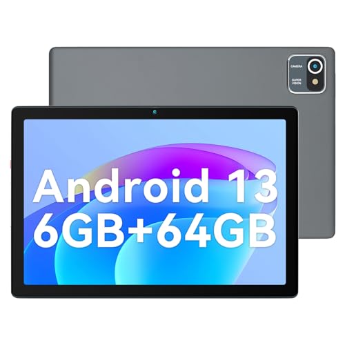 Wqplo 10-Zoll-Tablet Android 12 Tablets 2 GB RAM 32 GB ROM Quad-Core 5000 mAh, 1280 x 800 HD-Touchscreen, 2 MP + 5 MP Tablet-PC (Grau) von Wqplo
