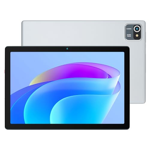 Wqplo 10-Zoll-Tablet Android 12 Tablets 2 GB RAM 32 GB ROM Quad-Core 5000 mAh, 1280 x 800 HD-Touchscreen, 2 MP + 5 MP Tablet-PC (Silber) von Wqplo