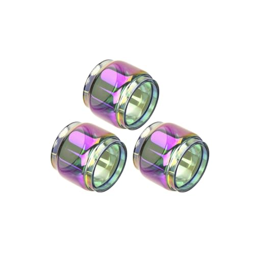 WratryParts 3pcs Replacement Clear Rinbow Multicolor Fat Bubble Glass Tube Tank for Uwell Crown 5 RTA Tank (Multicolor Fat) von WratryParts