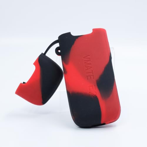 WratryParts Silikonhülle kompatibel mit Voopoo Vmate E2 Kit | Schutzhülle, strapazierfähige Hülle, Hülle, Hülle, Wrap, Gel, Schild (Schwarz Rot) von WratryParts