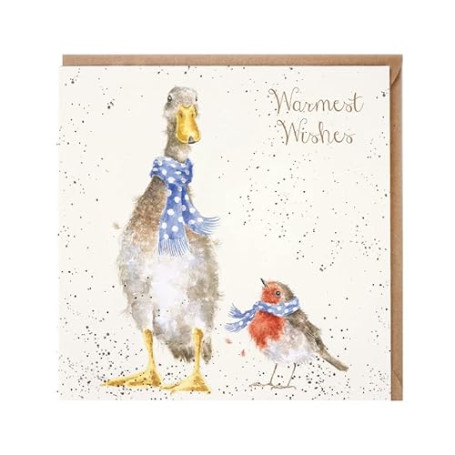 Artistic, Weihnachts-Karte (WRE6348) Weihnachtes-Schals – Ente und Robin von Wrendale Designs by Hannah Dale