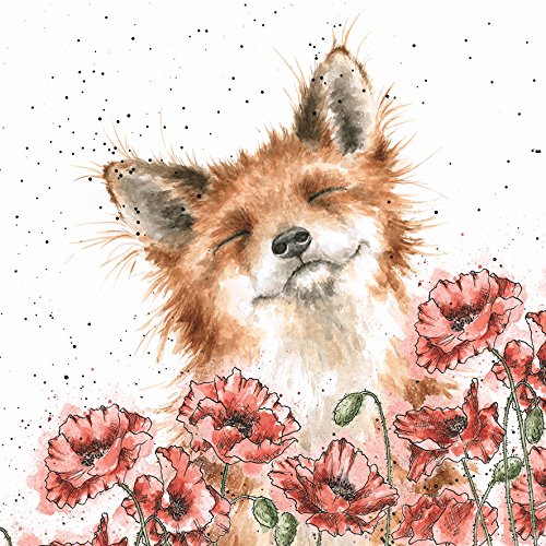 Artistic Grußkarte (wre2509) – blanko/Geburtstag – Poppy Field – Fox – Country-Set-Collection – Hannah Dale von Wrendale Designs by Hannah Dale