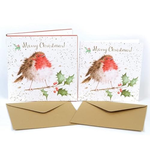 Wrendale Designs by Hannah Dale - „The Jolly Robin“ - Weihnachtskarten-Schachtelset - 8 Stück von Wrendale Designs