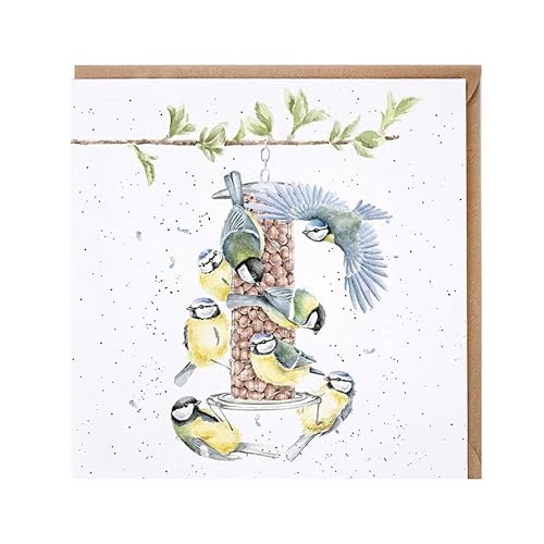 Blaumeisen Geburtstagskarte für Vogelhäuschen – Bon Appetit Wrendale Blanko-Grußkarte von Wrendale Designs