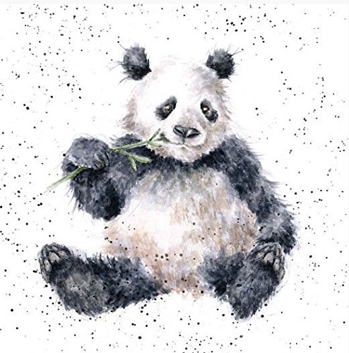 Kunstvolle Grußkarte (WRE0857) – unbeschriftete Geburtstagskarte – Motiv: Bambus und Panda – aus der Zoologie-Kollektion – Hannah Dale von Wrendale Designs