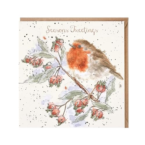 Weihnachtskarte (WRE6386) Seasons Tweetings – Rotkehlchen von Wrendale Designs