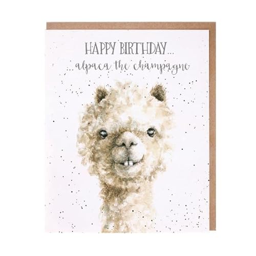 Wrendale Designs Geburtstagskarte"Alpaca The Champagne" von Wrendale Designs