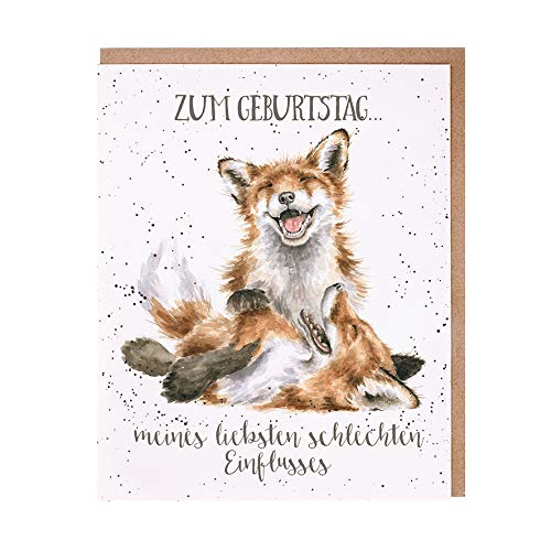 Wrendale Designs Geburtstagskarte Fuchs Pelzfedern und Schnurrhaare von Wrendale Designs