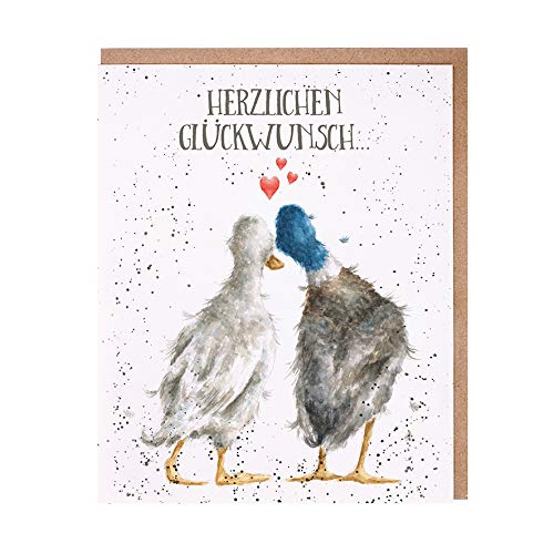 Wrendale Designs Grußkarte Herzlichen Glickwunsch Entenliebe von Wrendale Designs