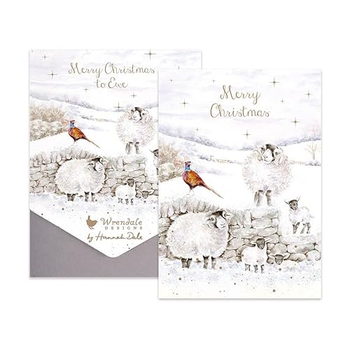 Wrendale Designs Weihnachtskarten, Motiv "Merry Christmass to Ewe", 8 Stück von Wrendale Designs