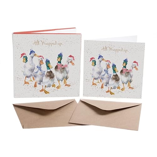 Wrendale Designs by Hannah Dale - „All Wrapped Up“ - Weihnachtskarten-Schachtelset - 8 Stück von Wrendale Designs