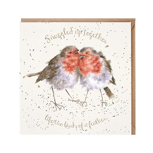 Wrendale Designs by Hannah Dale - Birds Of A Feather - Weihnachtskarte mit Goldfolie – 1 Stück von Wrendale Designs